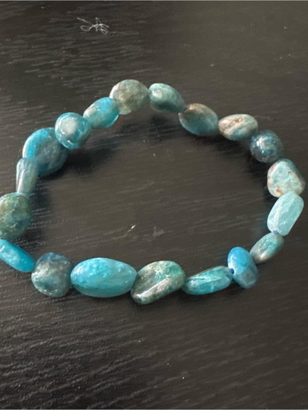 Turquoise Beaded Stretch Bracelet - Blue Gemstone Women's Jewelry
